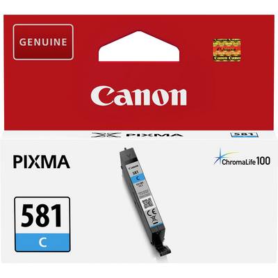 'Canon PIXMA 581 C' inktcartridge, ChromaLife100, Cyaan, originele verpakking, geschikt voor PIXMA-printers.