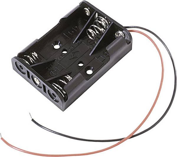 MPD BC3AAAW Batterijhouder Aantal cellen: 3 AAA (potlood) Kabel (l x b x h) 52 x 38 x 14 mm