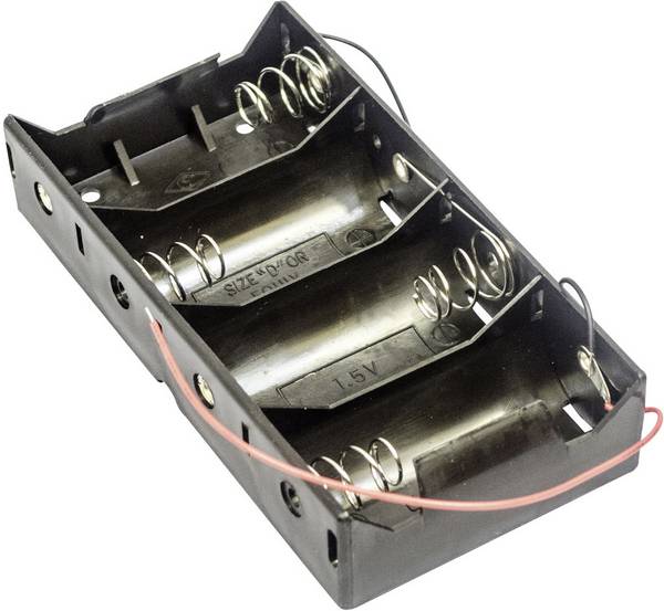 MPD BH4DW Batterijhouder Aantal cellen: 4 D (mono) Kabel (l x b x h) 138 x 72 x 29 mm