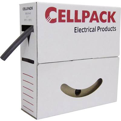 Een witte doos met de tekst 'CELLPACK Electrical Products', waaruit een zwart kabel steekt.