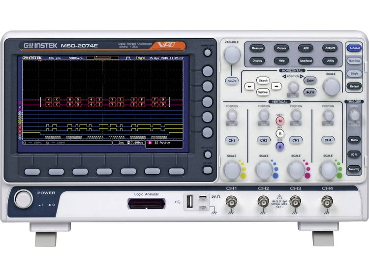 Digitale oscilloscoop GW Instek MSO-2074E 70 MHz 20-kanaals 1 GSa-s 10 Mpts 8 Bit
