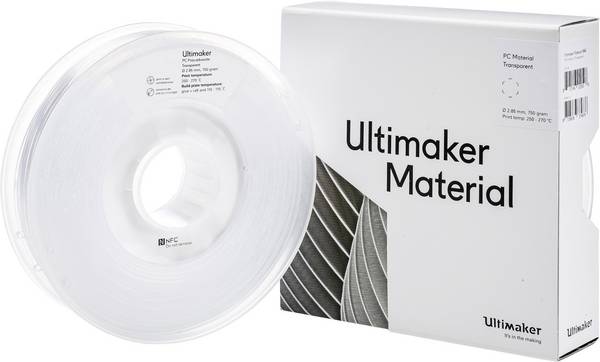 UltiMaker 8718836374876 PCA - M3577 Transparent 750 - 212674 Filament PC (polycarbonaat) 2.85 mm 750 g Transparant 1 stuk(s)