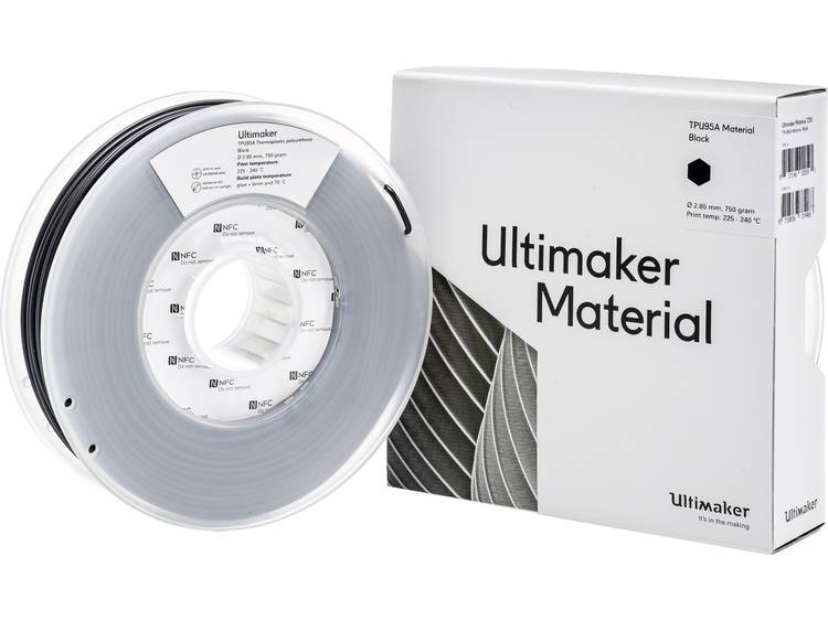 Filament Ultimaker TPU M0369 Black 750 215194 Semiflexibel 2.85 mm Zwart 750 g