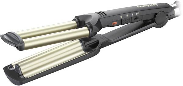 BaByliss C260E EasyWaves stijltang met textuur, warm zwart, zilver, 1,8 m (70,9 inch)