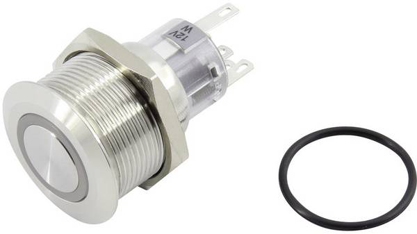 TRU COMPONENTS 1602486 TC-GQ22-A-11E/B/12V/S203 Druktoets 250 V 5 A 1x uit/(aan) Moment Blauw IP65 1 stuk(s)