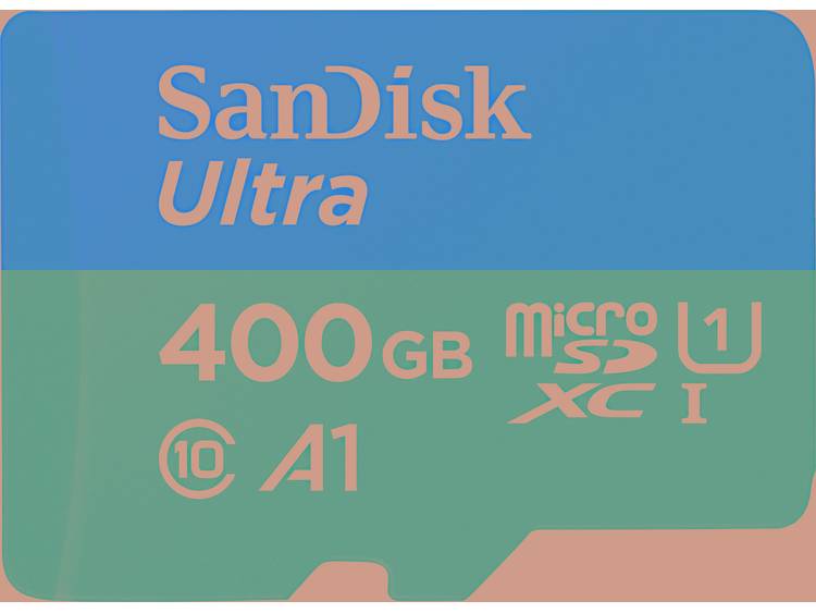 SanDisk UltraÂ® 400 GB microSDXC-kaart Class 10, UHS-I A1-vermogensstandaard, incl. Android-software