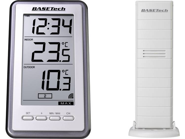Draadloze thermometer Basetech TS-9160 1604184 Zilver