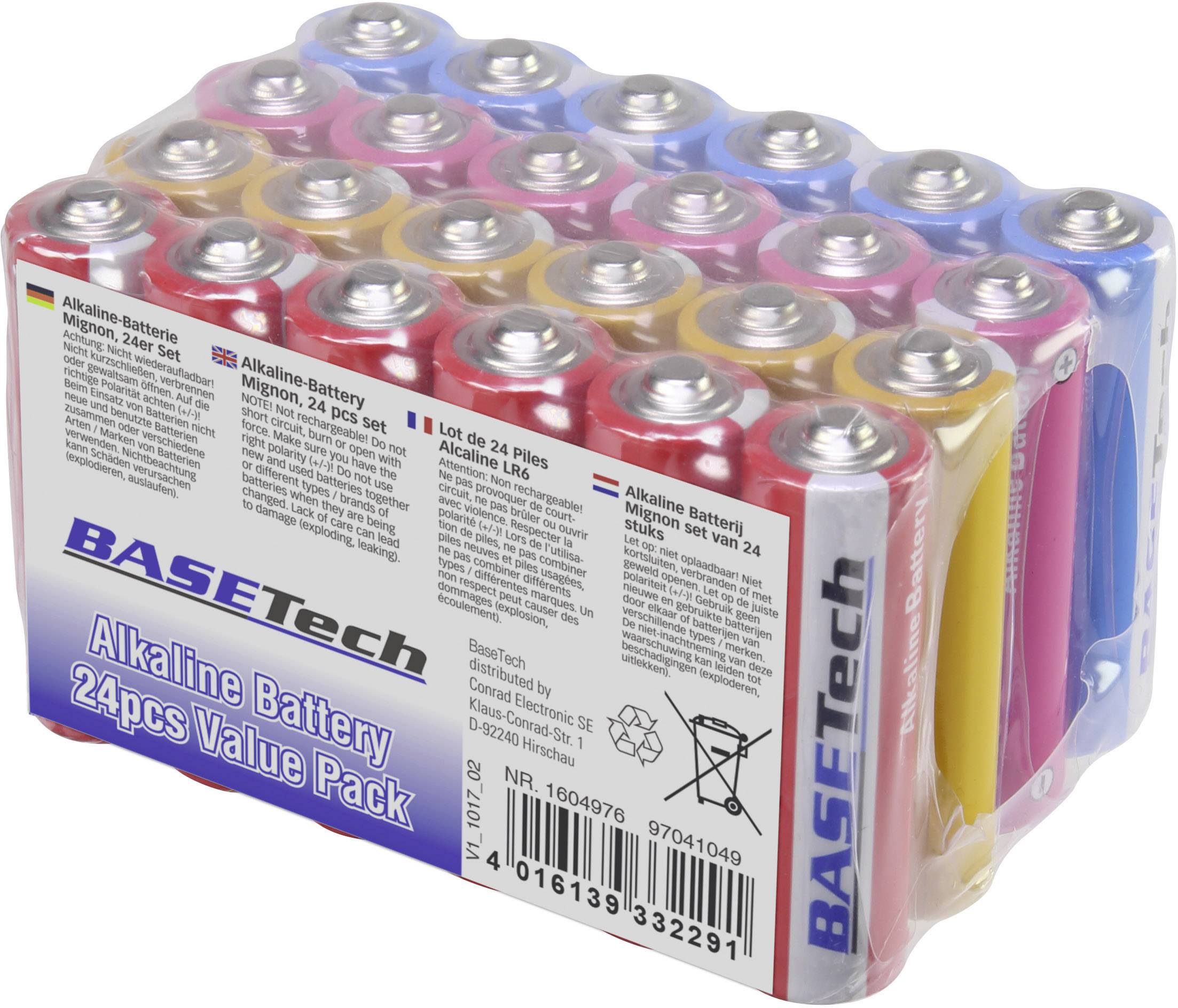volwassene Verbonden Winkelcentrum Basetech AA batterij (penlite) Alkaline 2650 mAh 1.5 V 24 stuk(s) kopen ?  Conrad Electronic