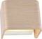 Wandlamp van licht hout, rechthoekig afgerond, met neerwaarts gericht licht, ideaal voor modern of Scandinavisch design.
