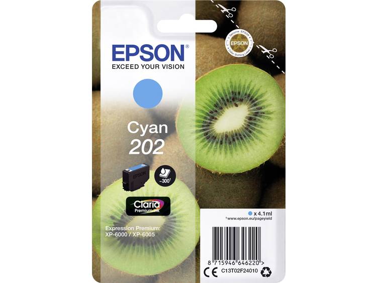 Epson 202 4.1ml 300pagina's Cyaan inktcartridge