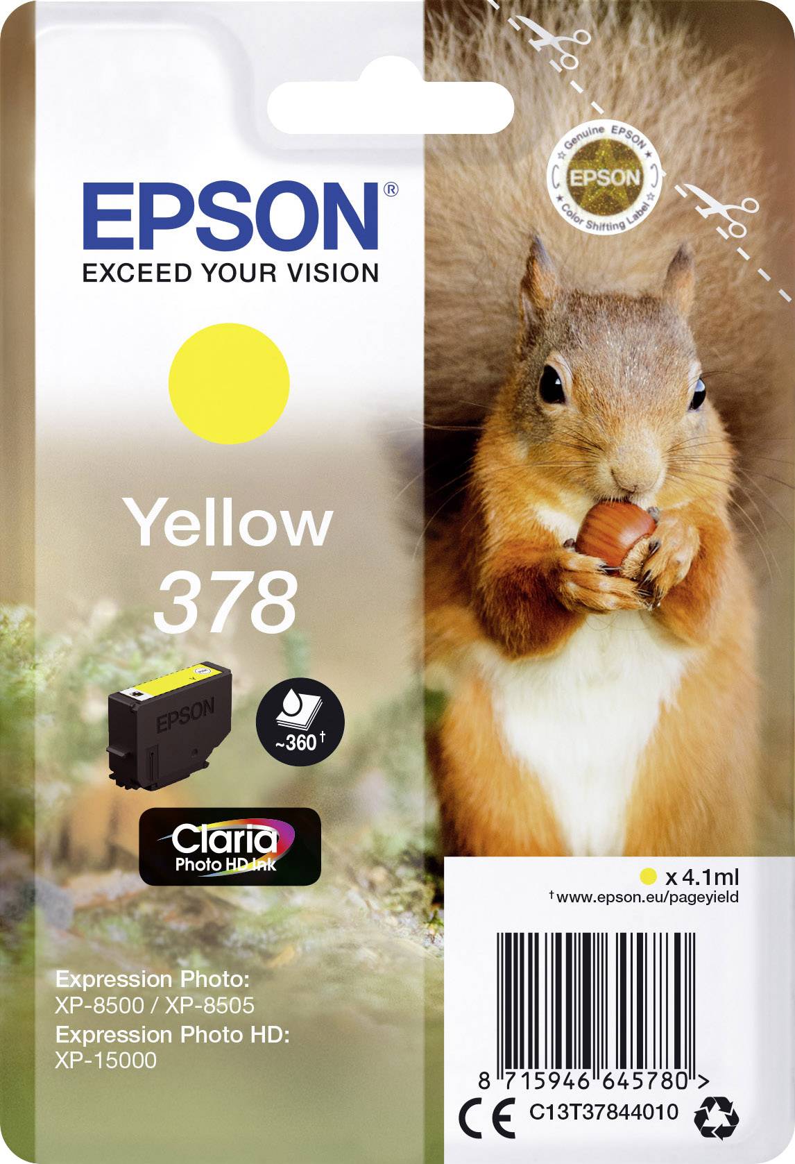 Inktcartridge Epson 378 T3784 geel-0