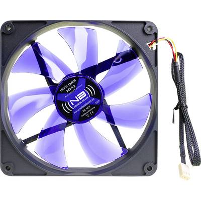 NoiseBlocker BlackSilent XK2 PC-ventilator Zwart, Blauw (transparant) (b x h x d) 140 x 140 x 25 mm 