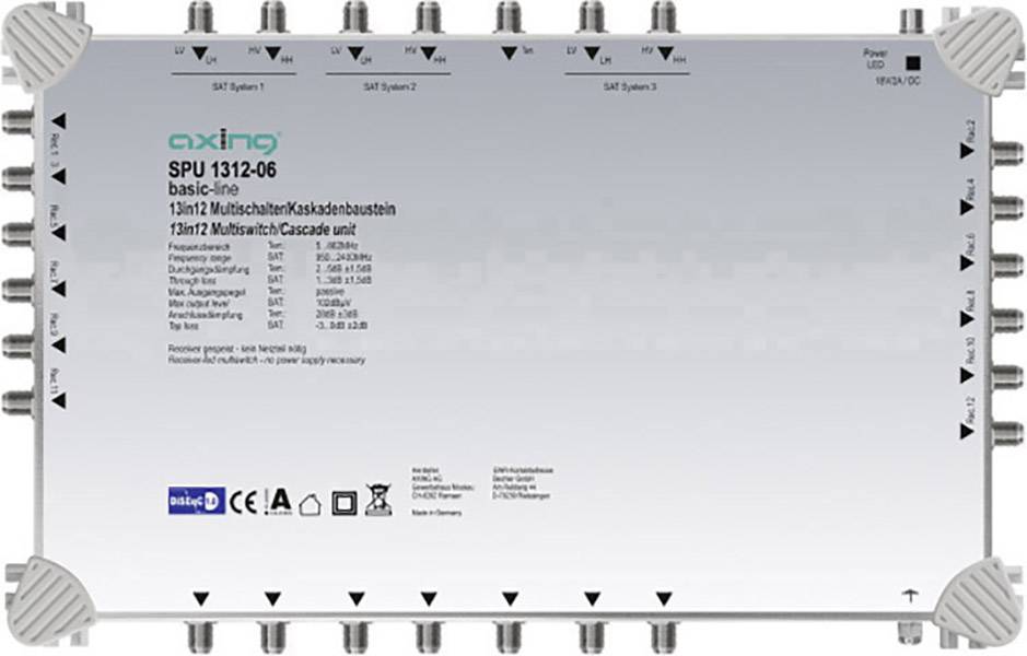 Axing SPU 1312-06 Satelliet multiswitch cascade Aantal gebruikers: 12