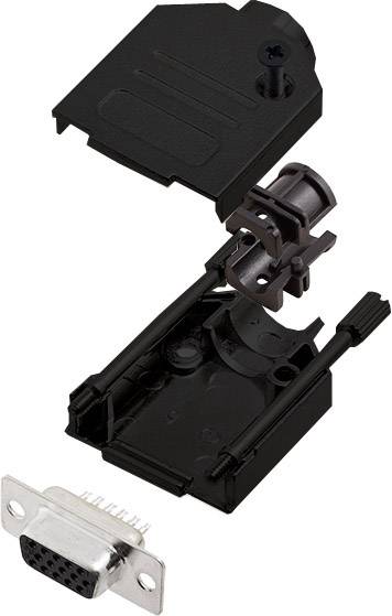 encitech DTZK09-BK-HDS15-K 6355-0102-11 D-sub female connectorset 180 ° Aantal polen: 15 Soldeerkelk 1 stuk(s)
