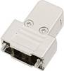 encitech TRI-M-9-K 6550-0100-01 D-sub behuizing Aantal polen: 9 Kunststof, gemetalliseerd 180 °, 45 °, 45 ° Zilver 1 stuk(s)