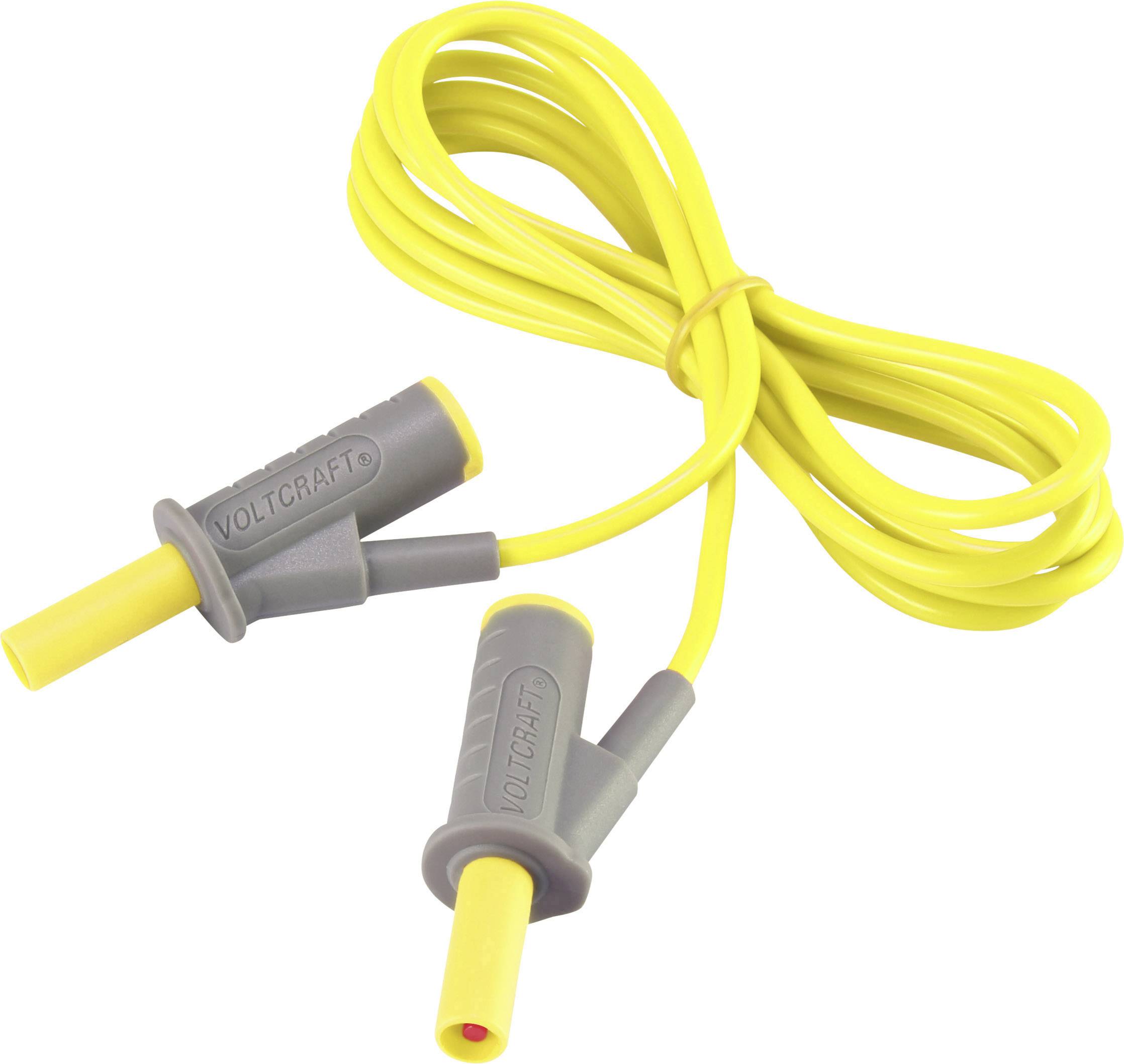 VOLTCRAFT MSB-501 Veiligheidsmeetsnoer Banaanstekker 4 mm Banaanstekker 4 mm 1.50 m Geel 1 stuk(s)