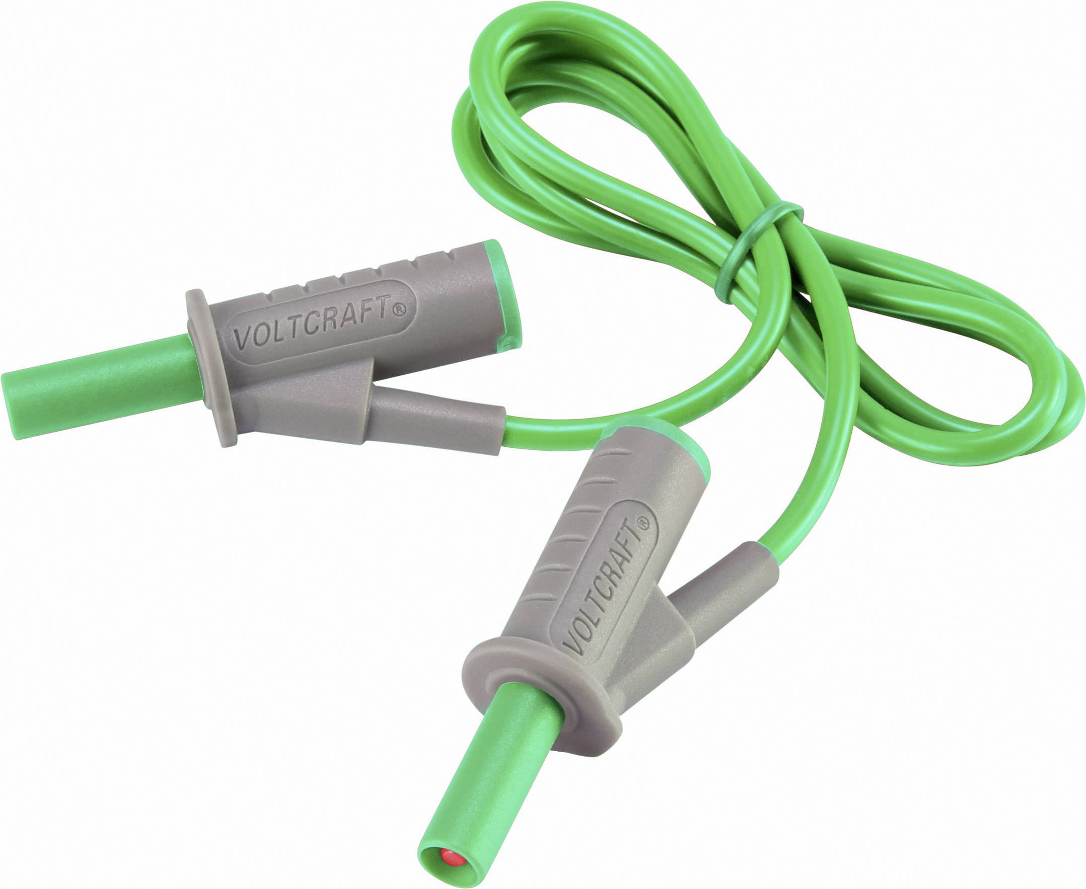 VOLTCRAFT MSB-501 Veiligheidsmeetsnoer Banaanstekker 4 mm Banaanstekker 4 mm 0.75 m Groen 1 stuk(s)