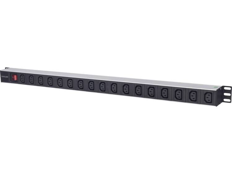 Intellinet 163637 19 inch Patchkast-stekkerdoos Apparaatcontactdoos C13 10A Vast inbouw Zwart, Zilve
