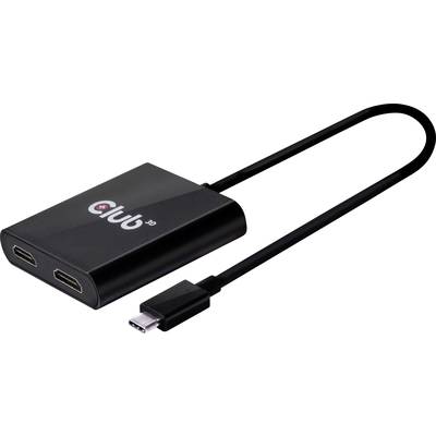 club3D CSV-1546 1 + 2 poorten USB 3.2 Gen 1-hub  3840 x 2160 Pixel Zwart 
