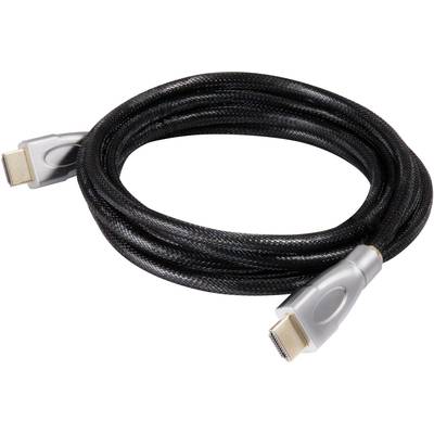 club3D CAC-1311 HDMI-kabel HDMI Aansluitkabel HDMI-A-stekker, HDMI-A-stekker 1.00 m Zwart, Zilver Folie afscherming, Hig