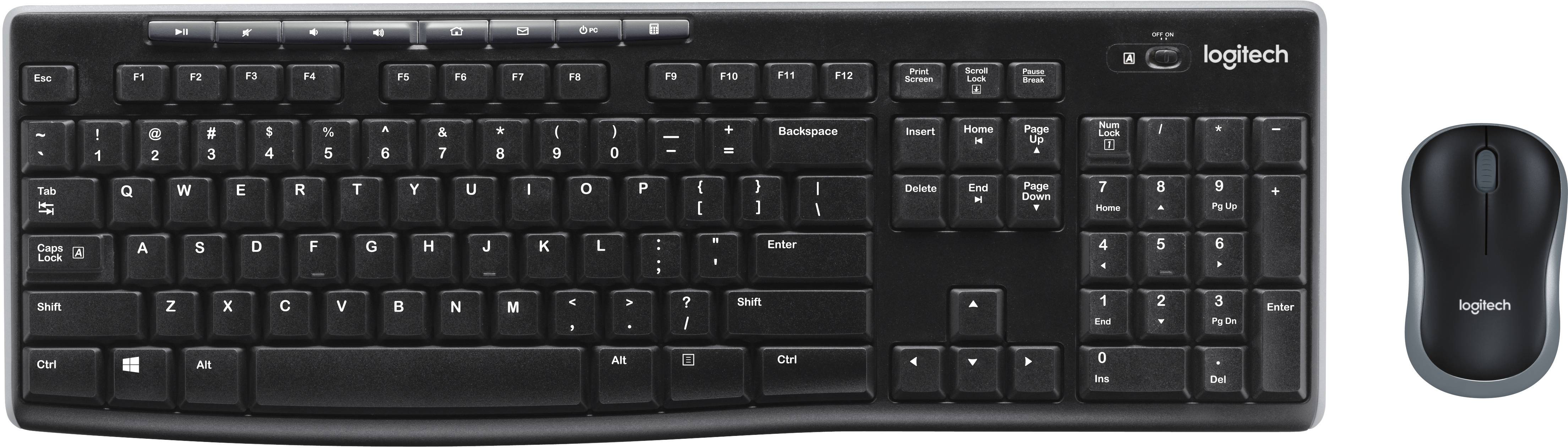 Logitech 920-004535 Set met toetsenbord en muis Radiografisch Spatwaterdicht, Hotkey-functie, Geluidsarme toetsen, Geïnt-0