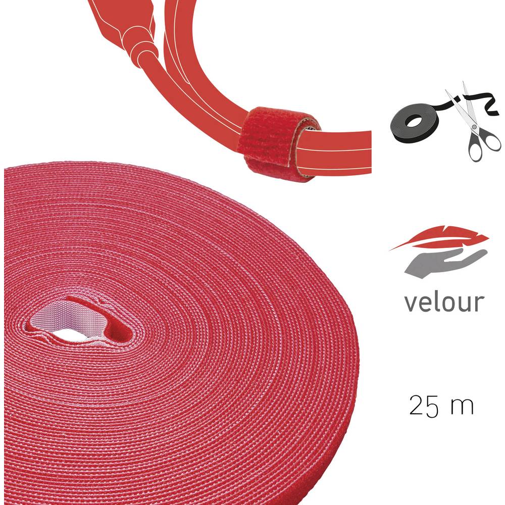 Label the Cable PRO 1260 19 inch Klittenband Rood