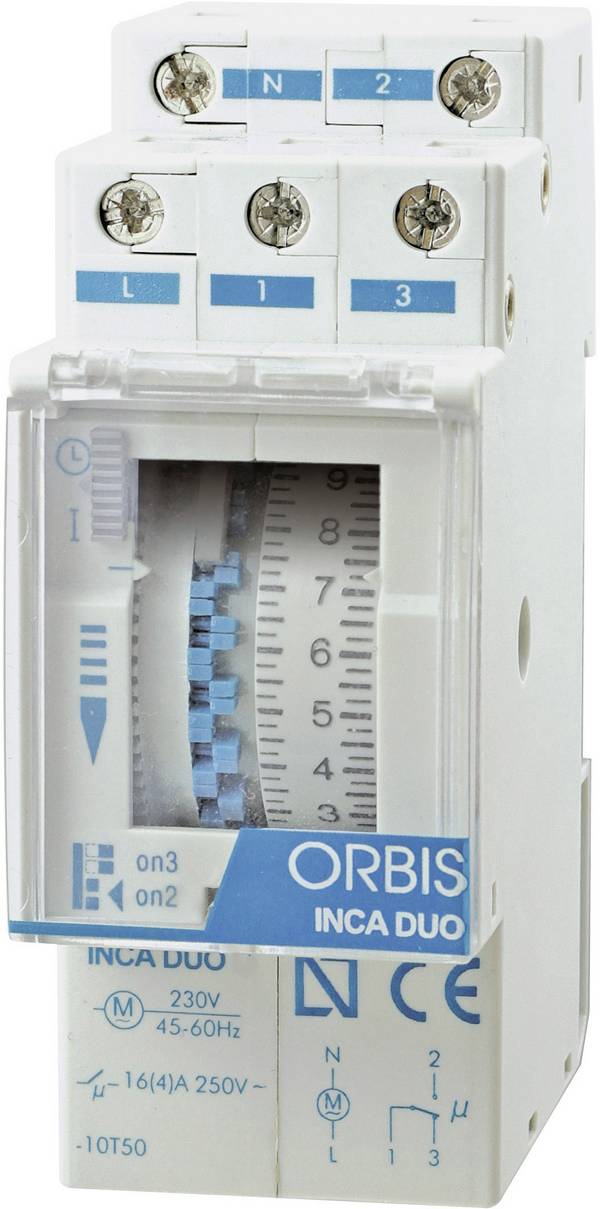 ORBIS Zeitschalttechnik OB330132 Schakelklok voor DIN-rails INCA DUO D 230 V/AC
