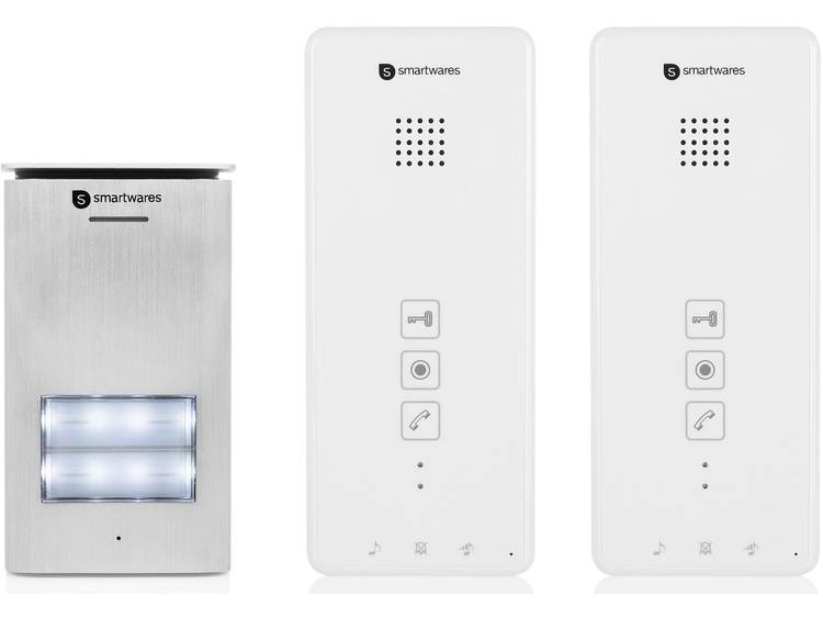 Smartwares DIC-21122 Complete set voor Deurintercom 2-draads 2 gezinswoning Zilver, Wit