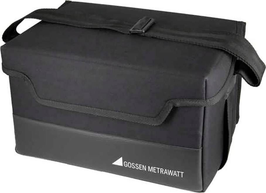 Zwarte draagtas van Gossen Metrawatt met draagriem, geschikt voor het transport van elektrische meetapparatuur of toebehoren.