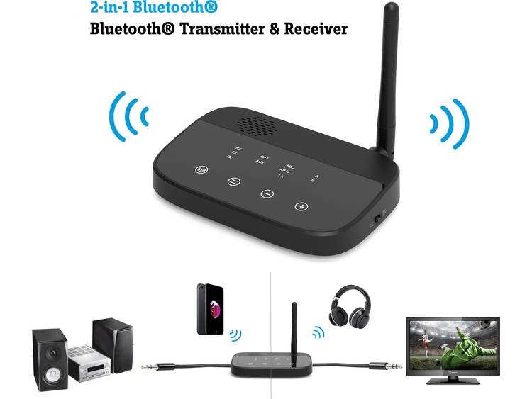 Renkforce BTHP-100 Bluetooth muziekzender-ontvanger Bluetooth versie: 4.2, aptXÂ®, SBC 100 m GeÃ¯nte