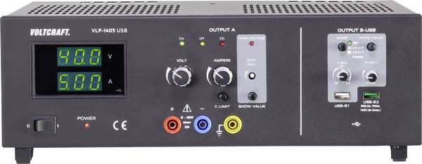VOLTCRAFT VLP-1405 USB Labvoeding, regelbaar  0 - 40  0.01 - 5 A 233 W  OVP Aantal uitgangen: 3 x