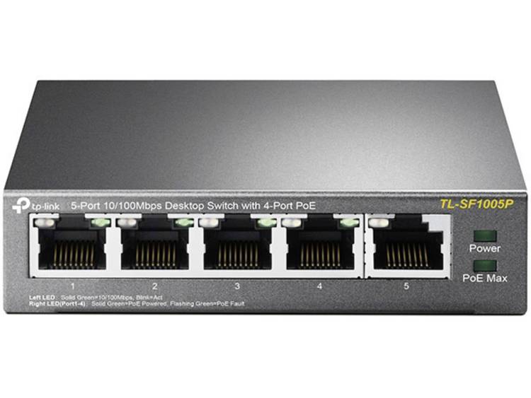 TP-LINK TL-SF1005P Unmanaged Fast Ethernet (10-100) Power over Ethernet (PoE) Zwart netwerk-switch