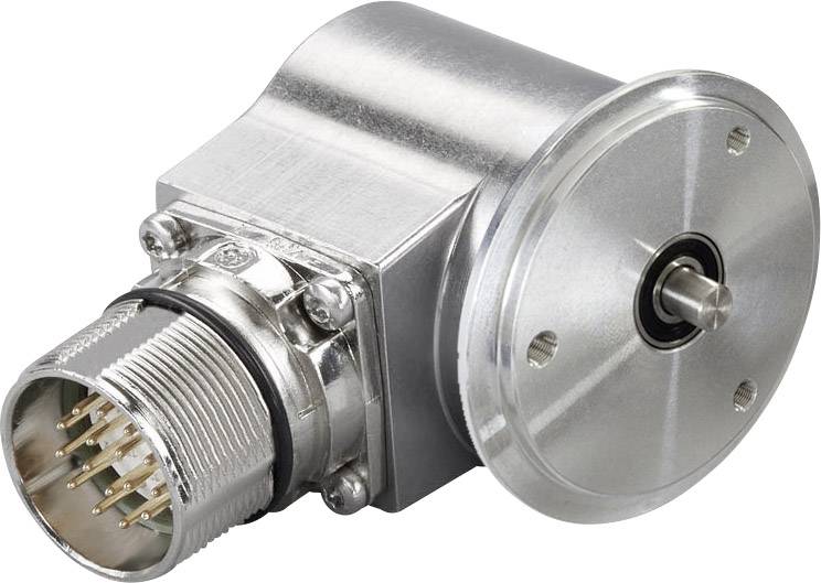 Metalen roterende encoder met meerpolige stekker. Geschikt voor nauwkeurige positiemetingen in industriële toepassingen.