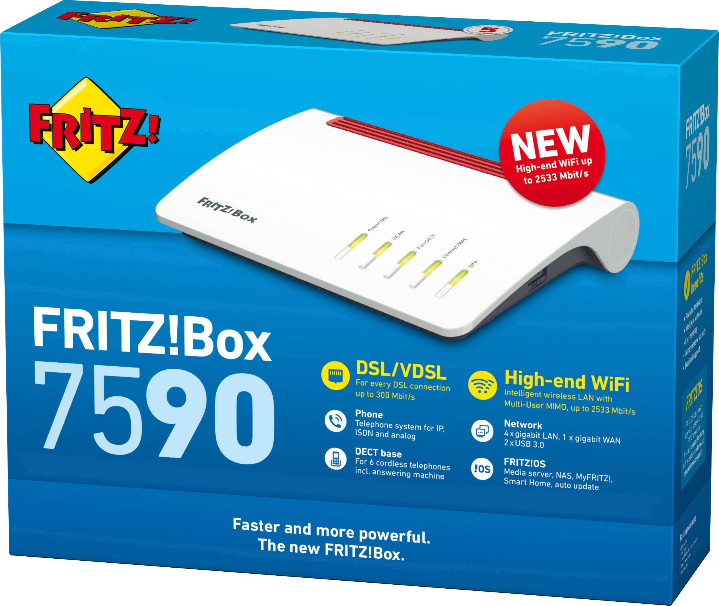 AVM FRITZ!Box 7590 International WiFi-router met modem Geïntegreerd modem: ADSL, VDSL 2.4 GHz, 5 GHz 2533 MBit/s-5