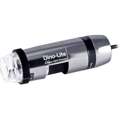Digitale microscoop 'Dino-Lite Edge' met kunststof behuizing en kabel, geschikt voor gedetailleerde observatie en vergroting van objecten.