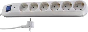 Conrad REV 0014641100 Stekkerdoos met schakelaar Wit, Grijs Randaarde stekker 1 stuk(s) aanbieding