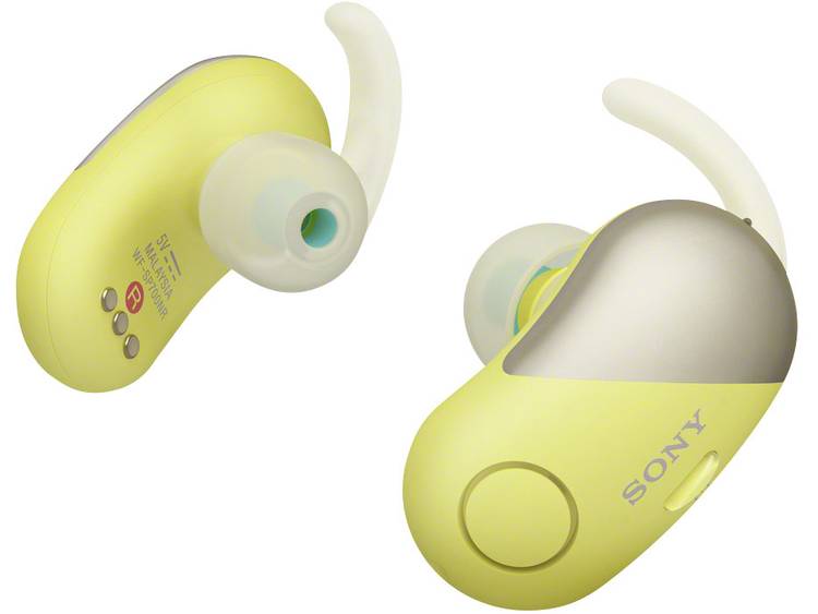 Sony WF-SP700N Sport Oordopjes In Ear Bluetooth Geel Headset, Ruisonderdrukking, Bestand tegen zweet