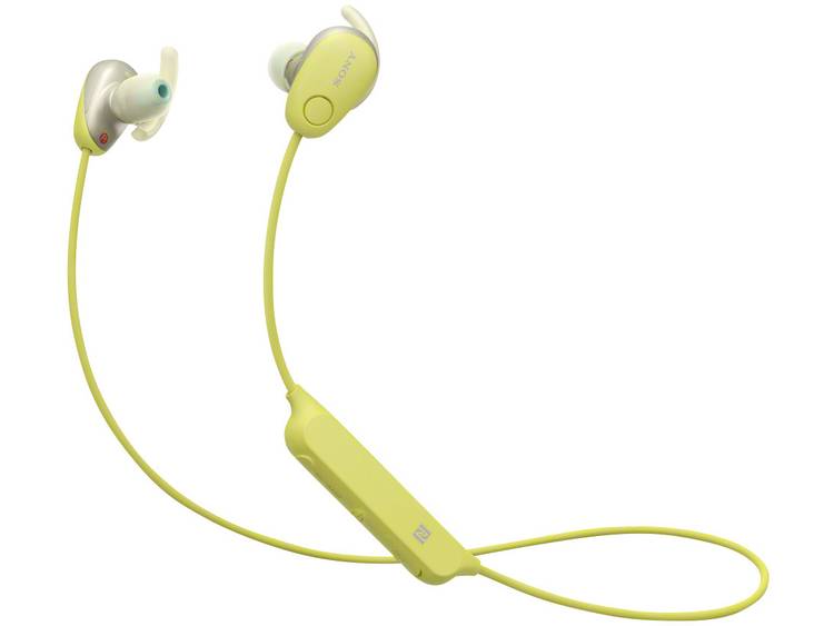 Sony WI-SP600N Sport Oordopjes In Ear Bluetooth Geel Headset, Nekbeugel, NFC, Ruisonderdrukking, Bes