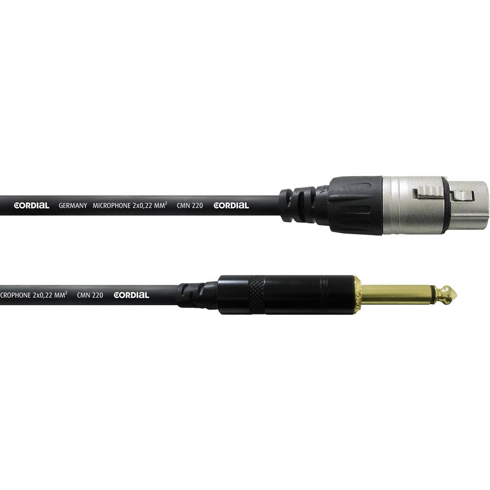 Cordial CCM 7,5 FP XLR Verbindingskabel [1x XLR-bus - 1x Jackplug male 6,3 mm] 7.50 m Zwart