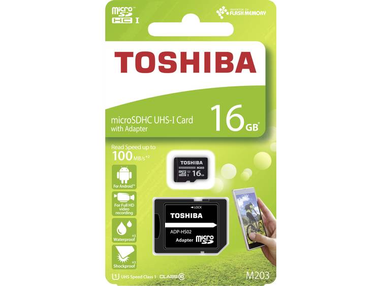 Toshiba microSDHC Class 10 16GB Exceria M203 R100 + Adapter