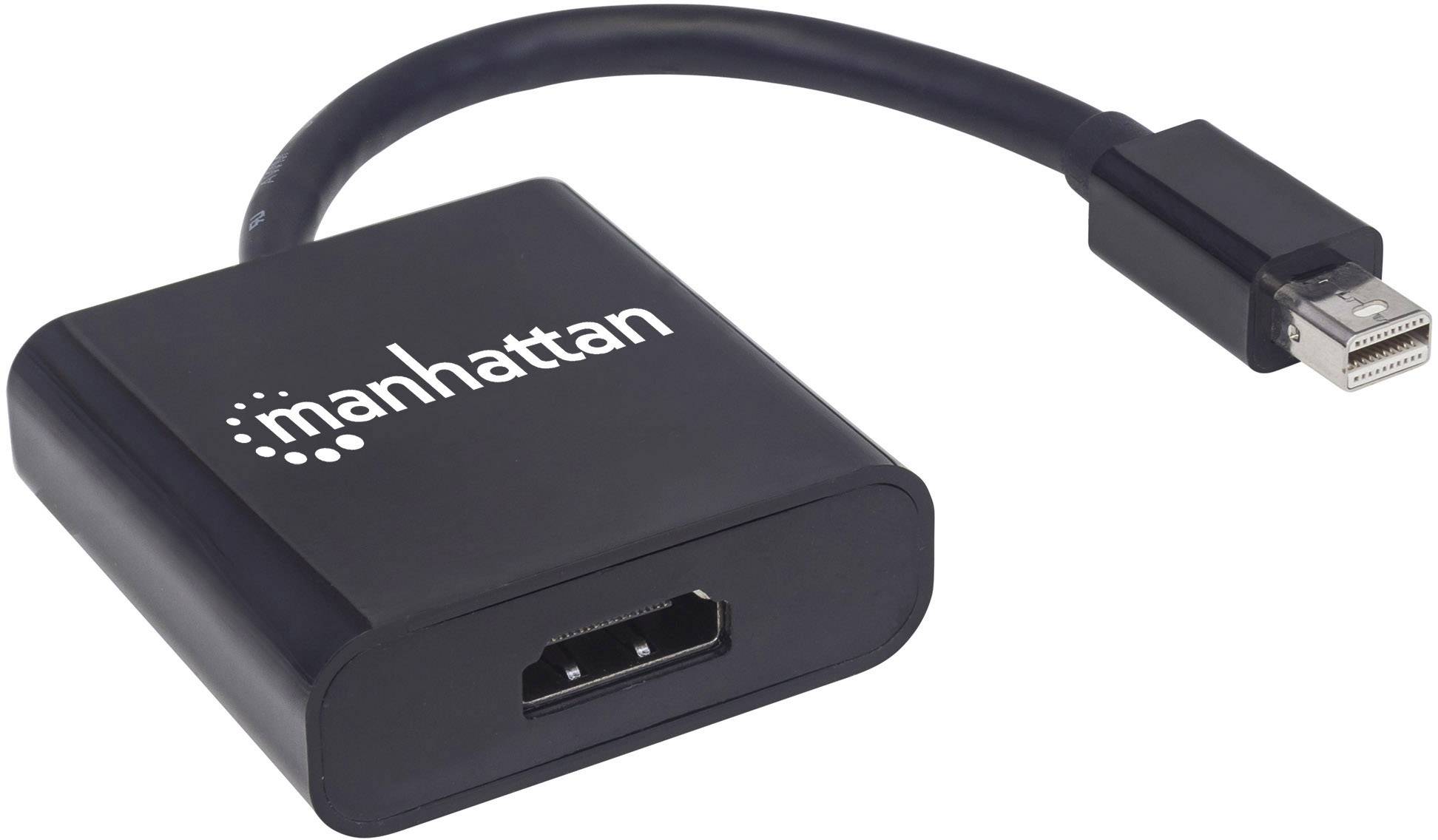 Manhattan 152570 Mini-displayport Adapter [1x Mini-DisplayPort stekker - 1x HDMI-bus] Zwart Afgeschermd, UL gecertificeerd 15.00 cm