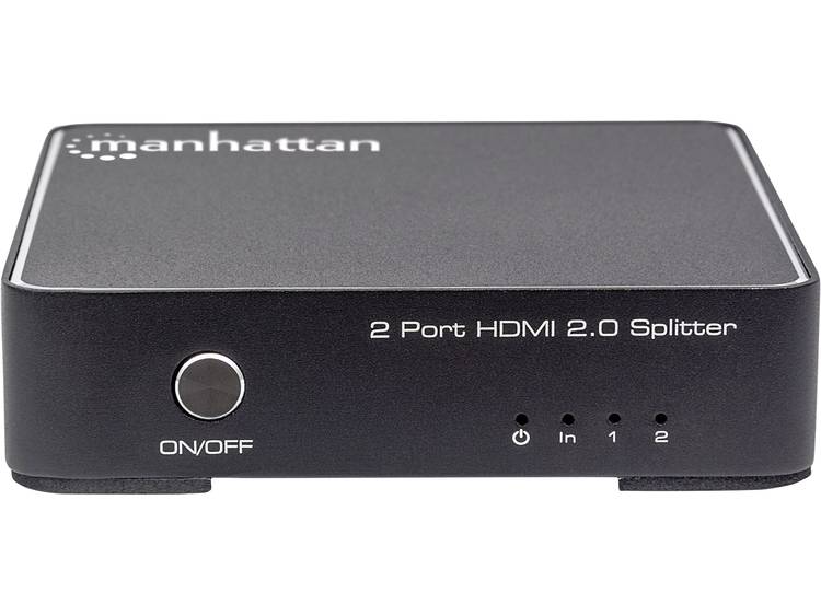 2 poorten HDMI-splitter Manhattan 2-Port HDMI Splitter 4K bei 60Hz Netzteil, HDCP 2.2 Ultra HD-gesch