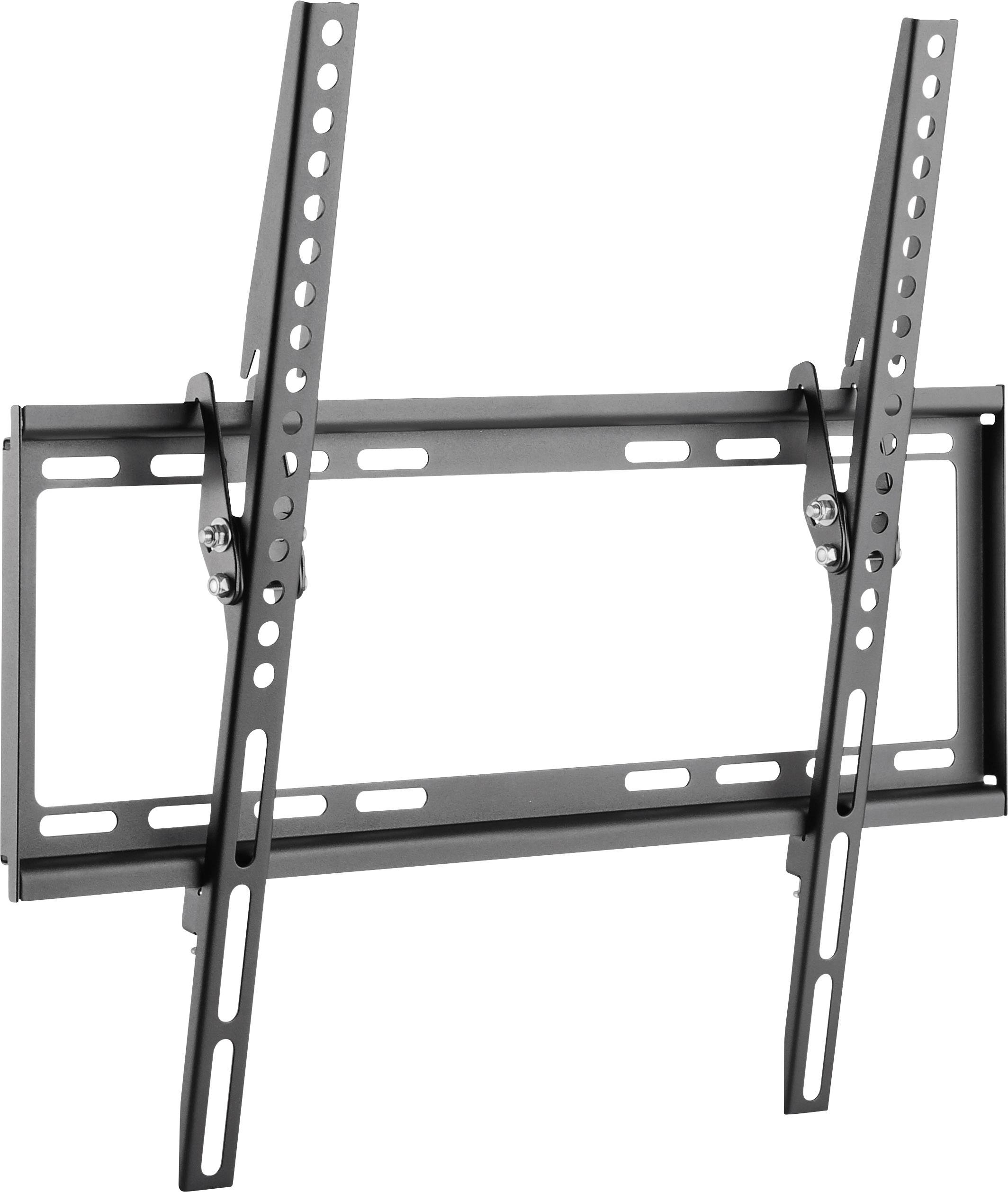Sterke, draaibare tv-wandbeugel van metaal, geschikt voor flatscreens. Biedt flexibele kijkhoeken en stabiliteit.