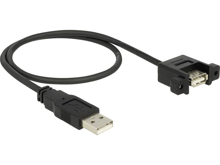 Kabel USB 2.0 Delock [1x USB 2.0 stekker A 1x USB 2.0 bus A] 0.5 m Zwart