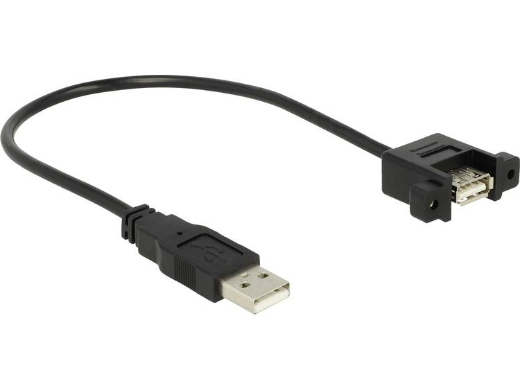 Kabel USB 2.0 Delock [1x USB 2.0 stekker A 1x USB 2.0 bus A] 0.25 m Zwart