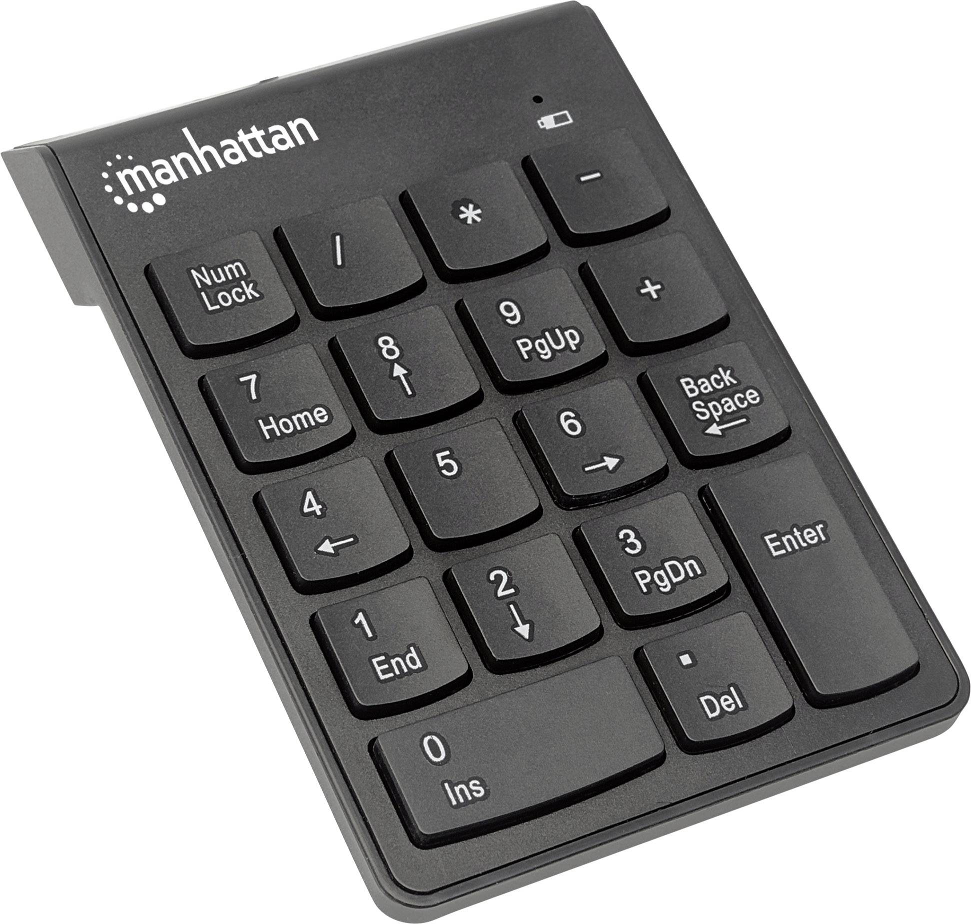 Manhattan numeriek toetsenbord, draadloos (2,4 GHz), USB-A micro-ontvanger, 18 toetsen van normaal formaat, zwart, membr-2