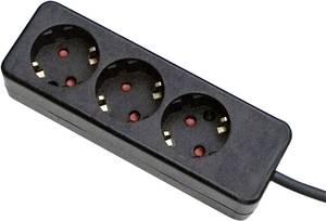 Conrad Gebro 106141 Stekkerdoos 3-voudig Zwart Randaarde stekker 1 stuk(s) aanbieding