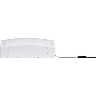 Een witte sensor met een kabel aan de rechterkant, gebruikt voor temperatuurcontrole of veiligheidsmaatregelen.