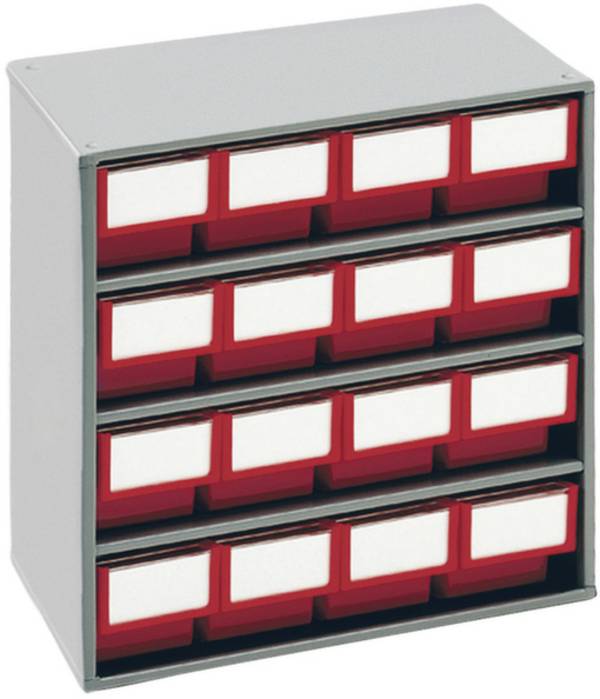 Treston 1630-5 Lademagazijn Universeel  Stapelbaar (b x h x d) 400 x 395 x 300 mm Lichtgrijs, Rood 1 stuk(s)