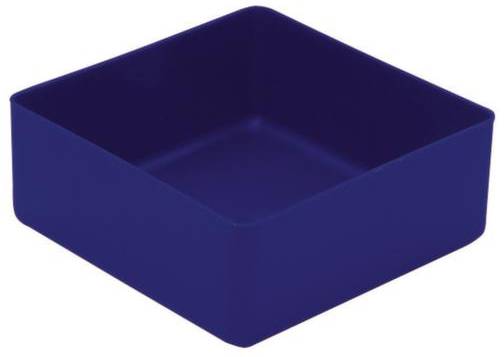 Eenvoudige donkerblauwe vierkante container zonder zichtbare patronen of opschriften.